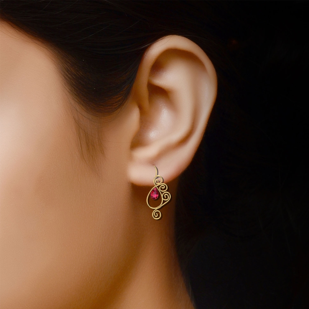 Valeria Ruby Drop Earrings