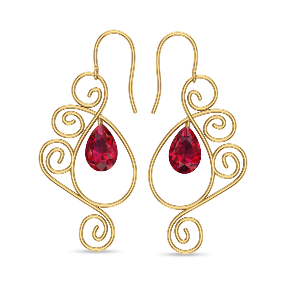 Valeria Ruby Drop Earrings