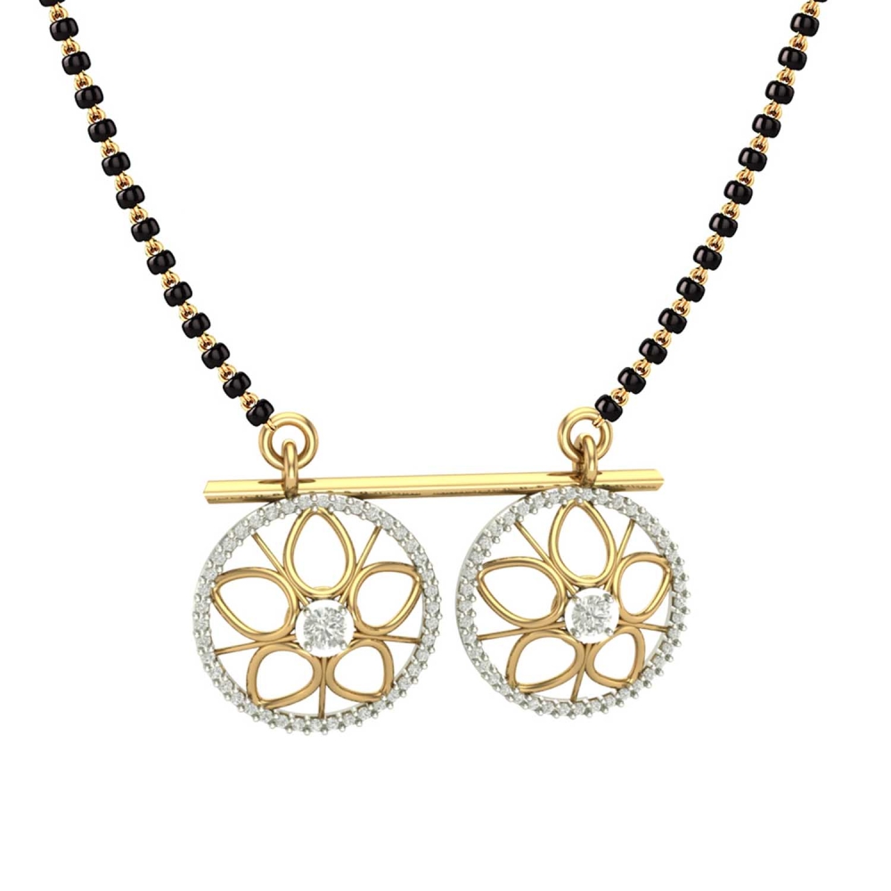 Tanuja yellow gold & diamond mangalsutra