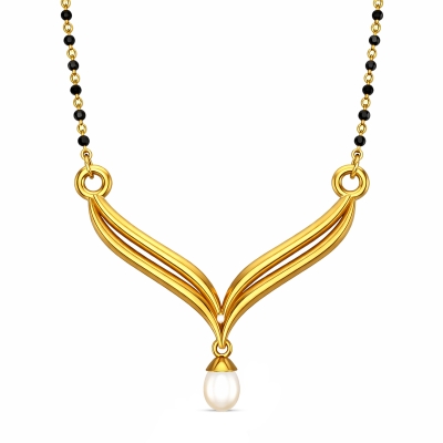Ankita Yellow Mangalsutra Designs in Gold