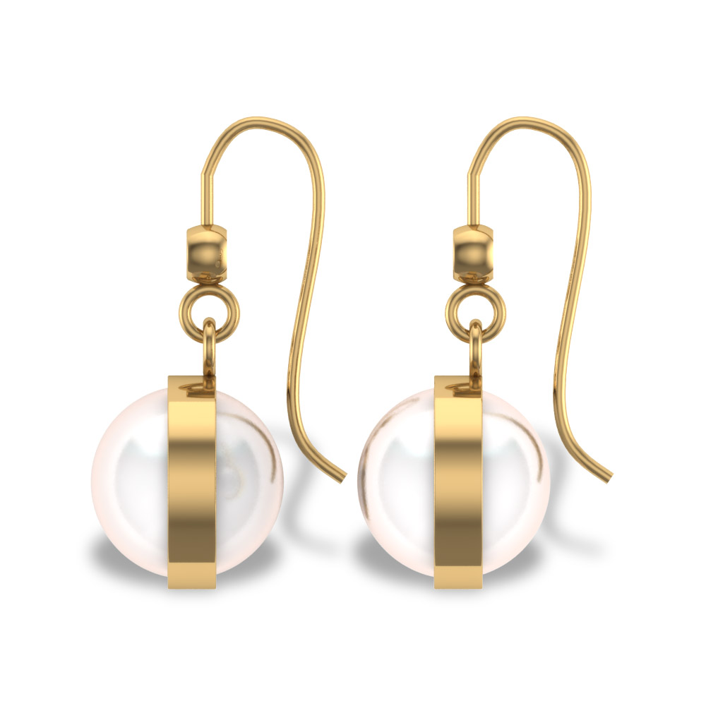 Naomi Pearl Drop Diamond Earrings 