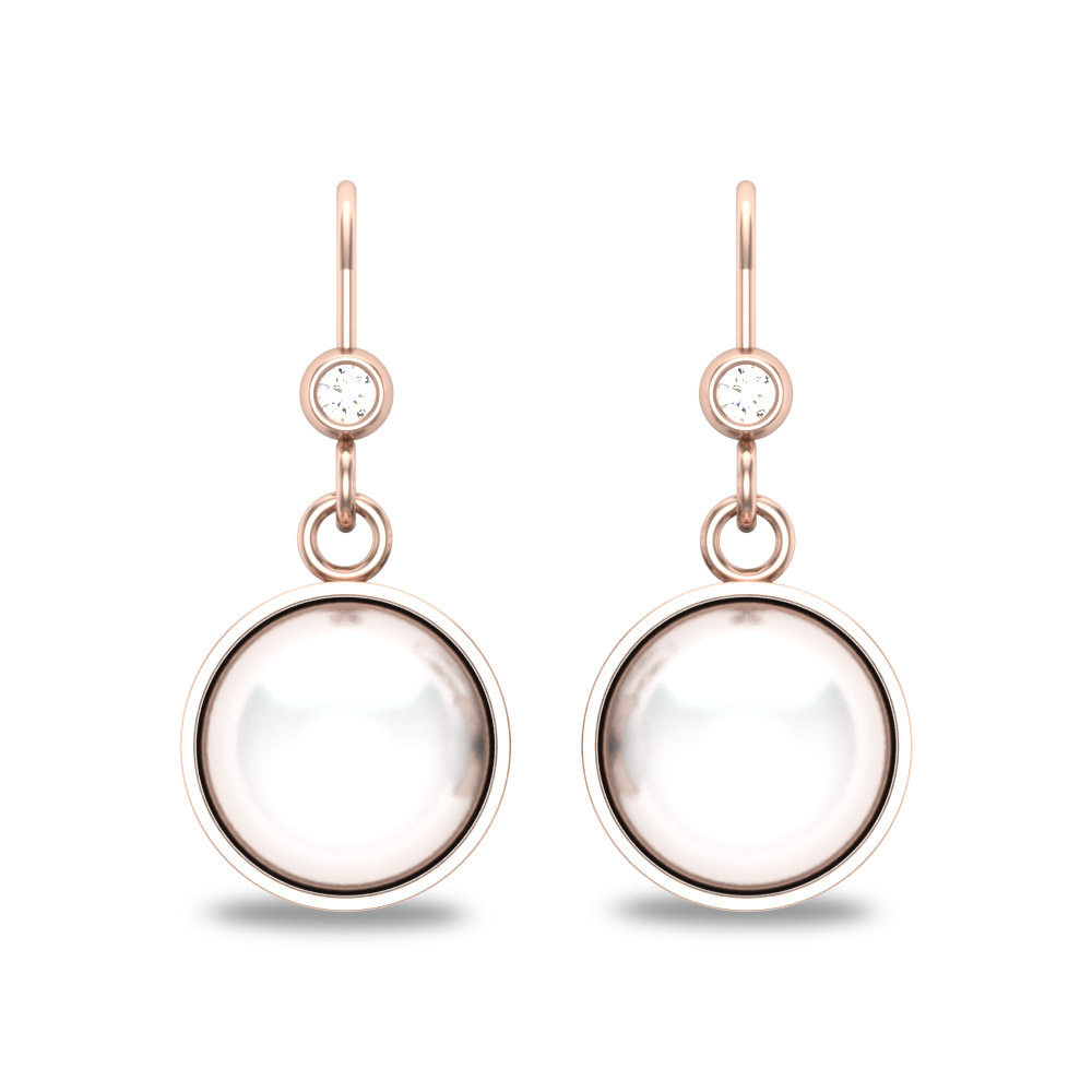 Naomi Pearl Drop Diamond Earrings 