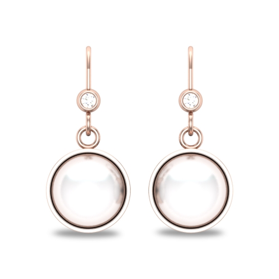 Naomi Pearl Drop Diamond Earrings 