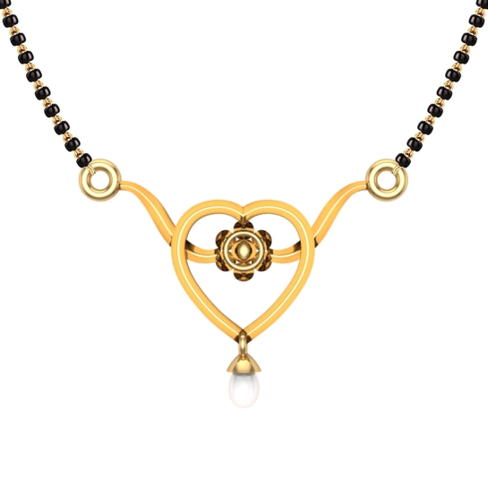 Rakhi Heart Mangalsutra Designs in Gold