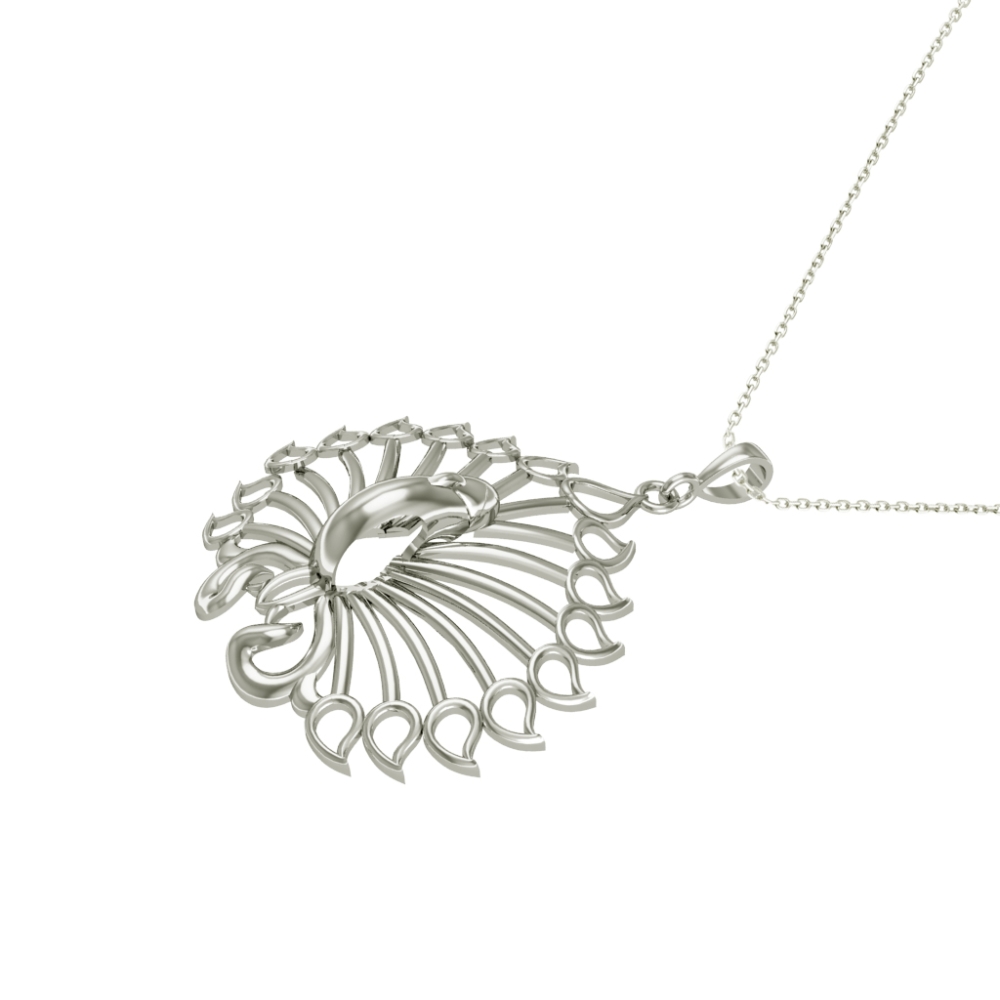 925 Sterling Silver Designer Peacock Shape Pendant