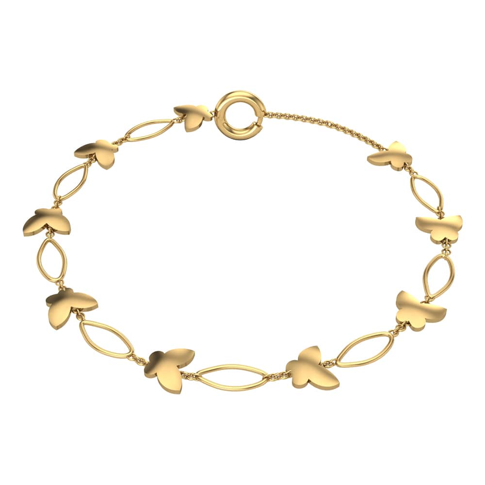 Butterfly Flexible 2 Tone Gold Bracelets