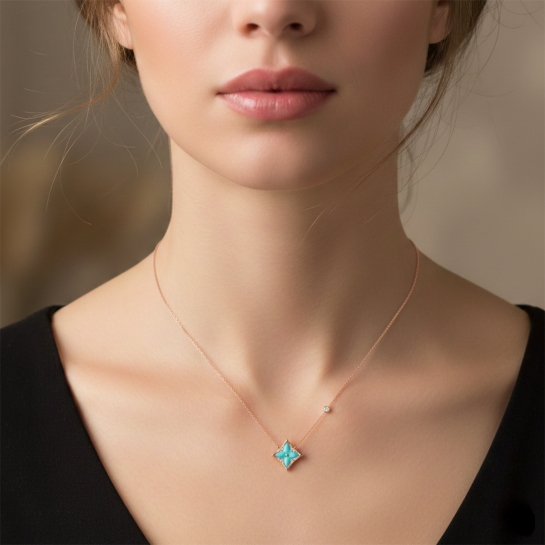 Aarika Turquoise Star  Necklace