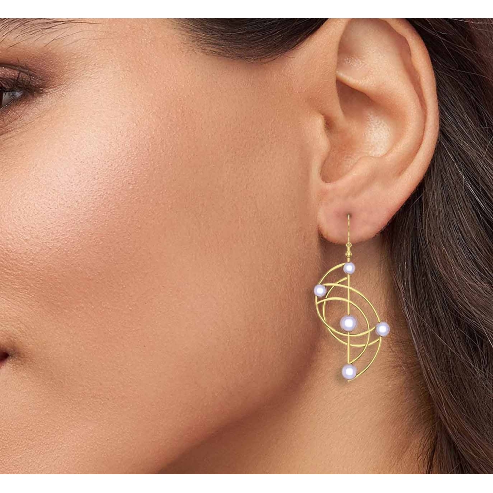 Ariyah Pearl Gold Drop Earrings Design for daily use 