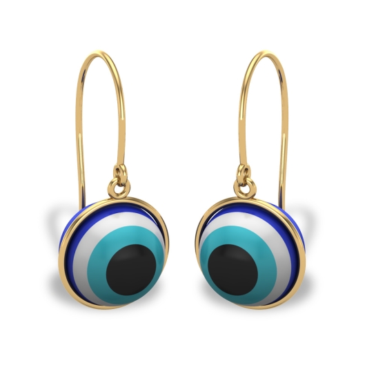 Aria White Gold Evil Eye Drop Gold Earrings Design for daily use 