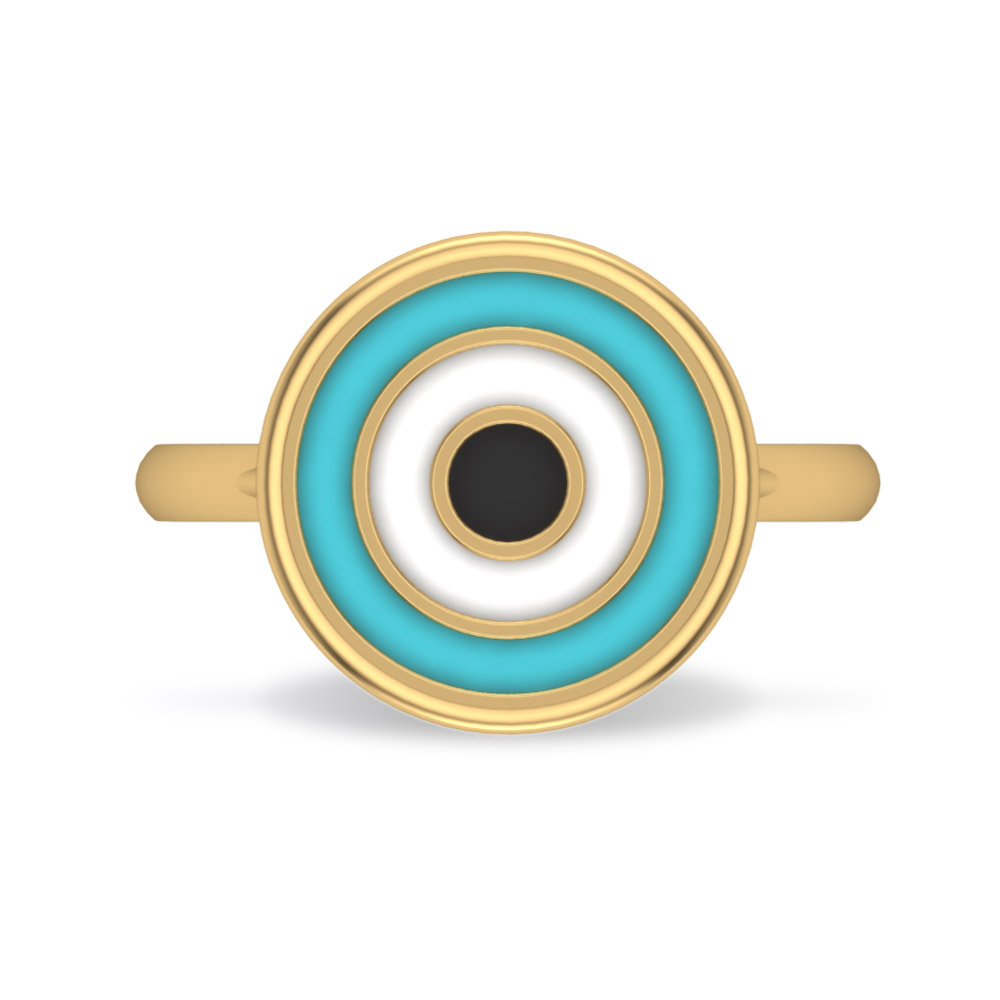 Ariel Gold Enamel Evil Eye Ring
