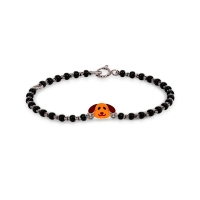 Cute Puppy 18k White Gold Enamel Kid Nazaria Bracelet Cute Puppy 18k White Gold Enamel Kid Nazaria Bracelet