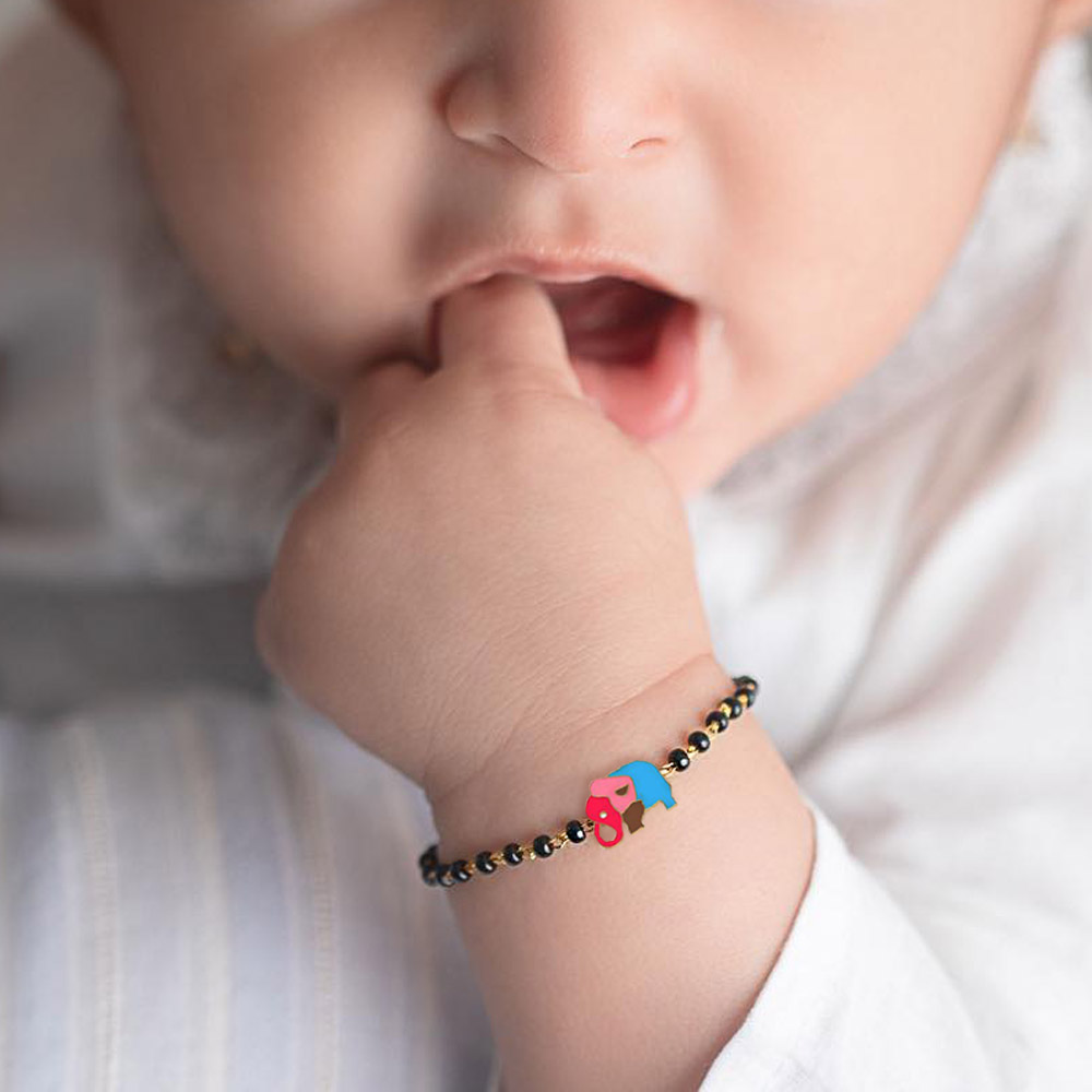 Elephant 18k White Gold Enamel Kid Nazaria Bracelet