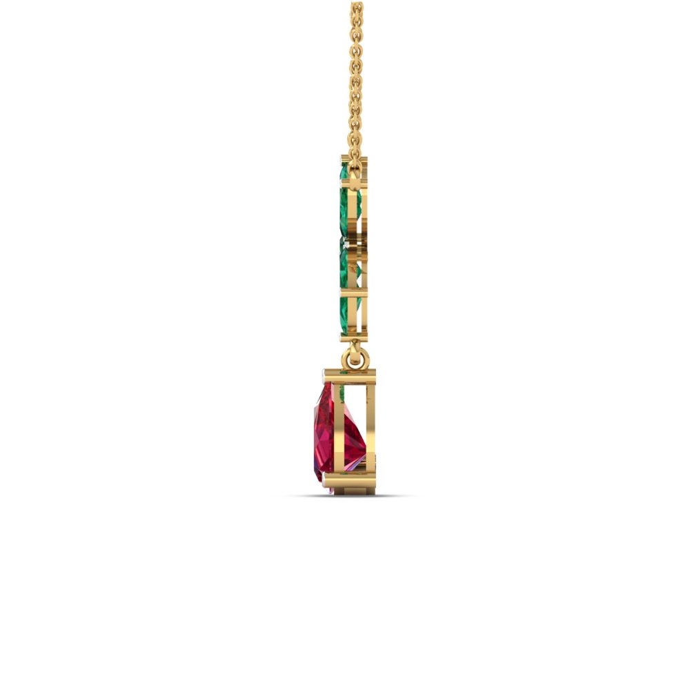 Emerald Bloom Drop Pendant