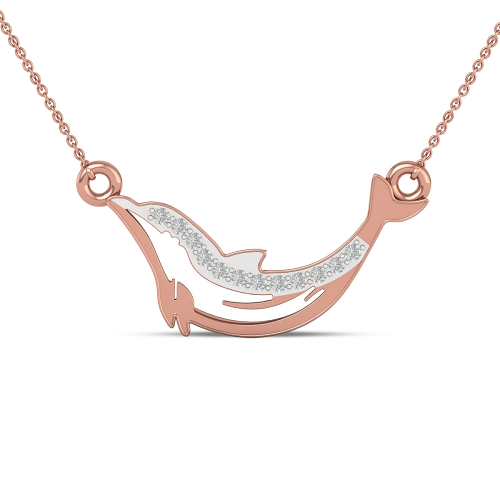 Golden Wave Dolphin Chain Necklace