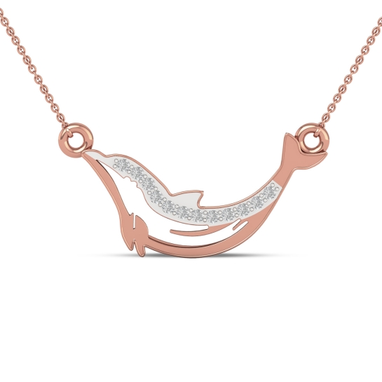 Golden Wave Dolphin Chain Necklace