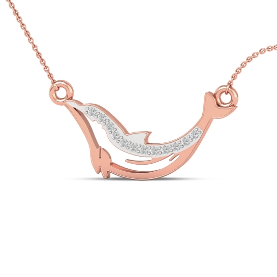 Golden Wave Dolphin Chain Necklace