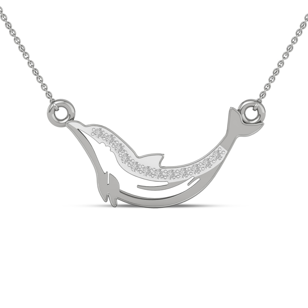 Golden Wave Dolphin Chain Necklace