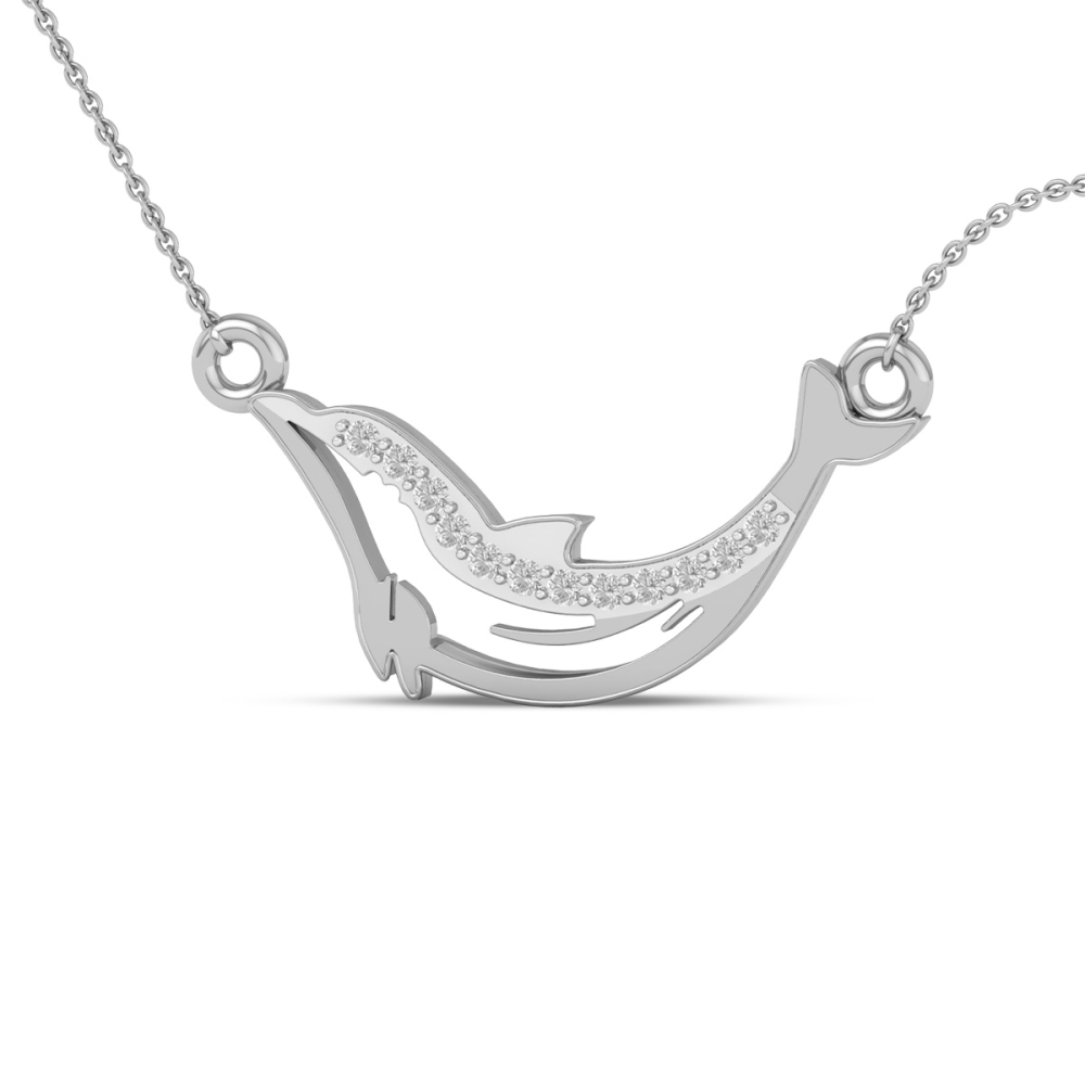 Golden Wave Dolphin Chain Necklace