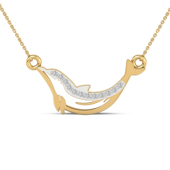 Golden Wave Dolphin Chain Necklace