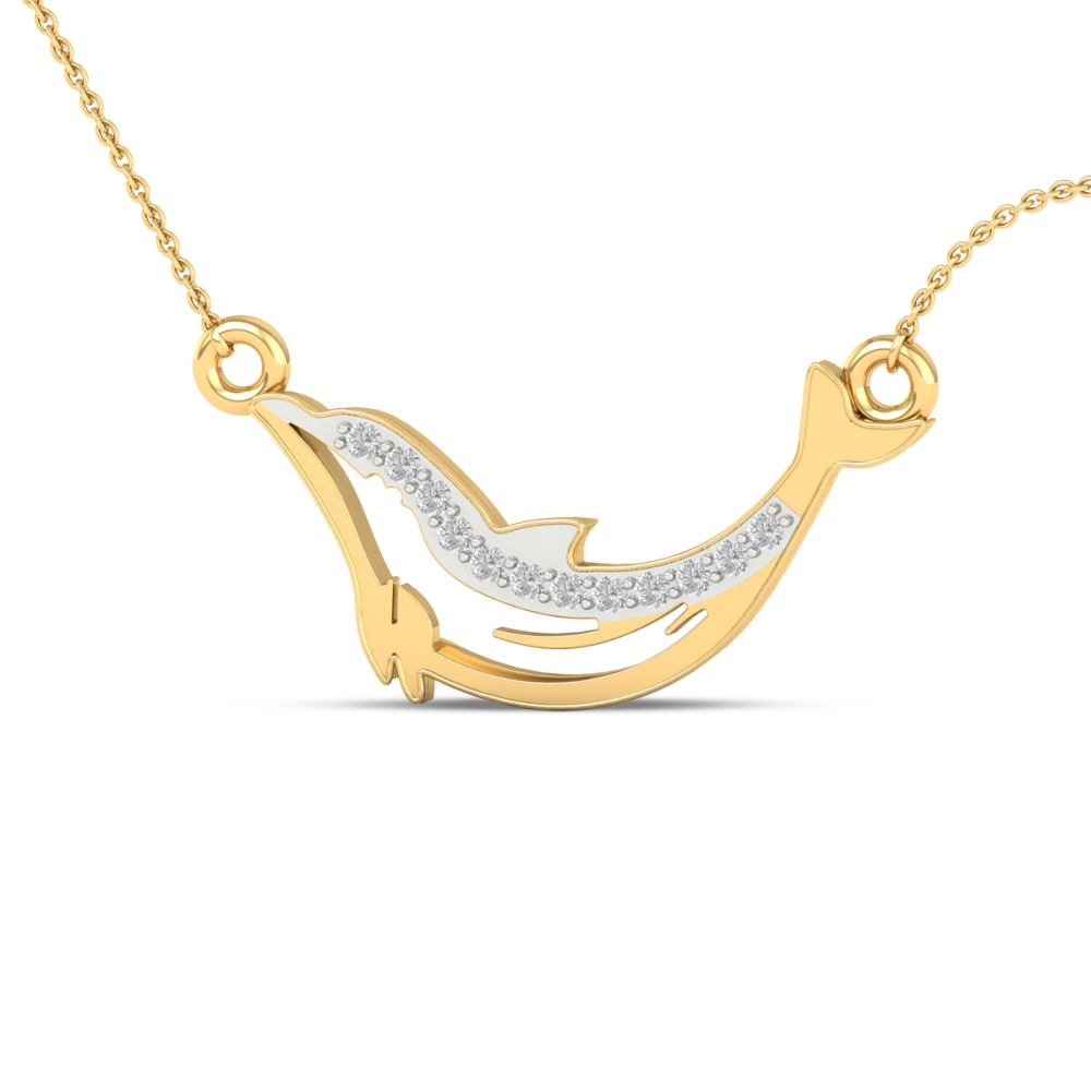 Golden Wave Dolphin Chain Necklace