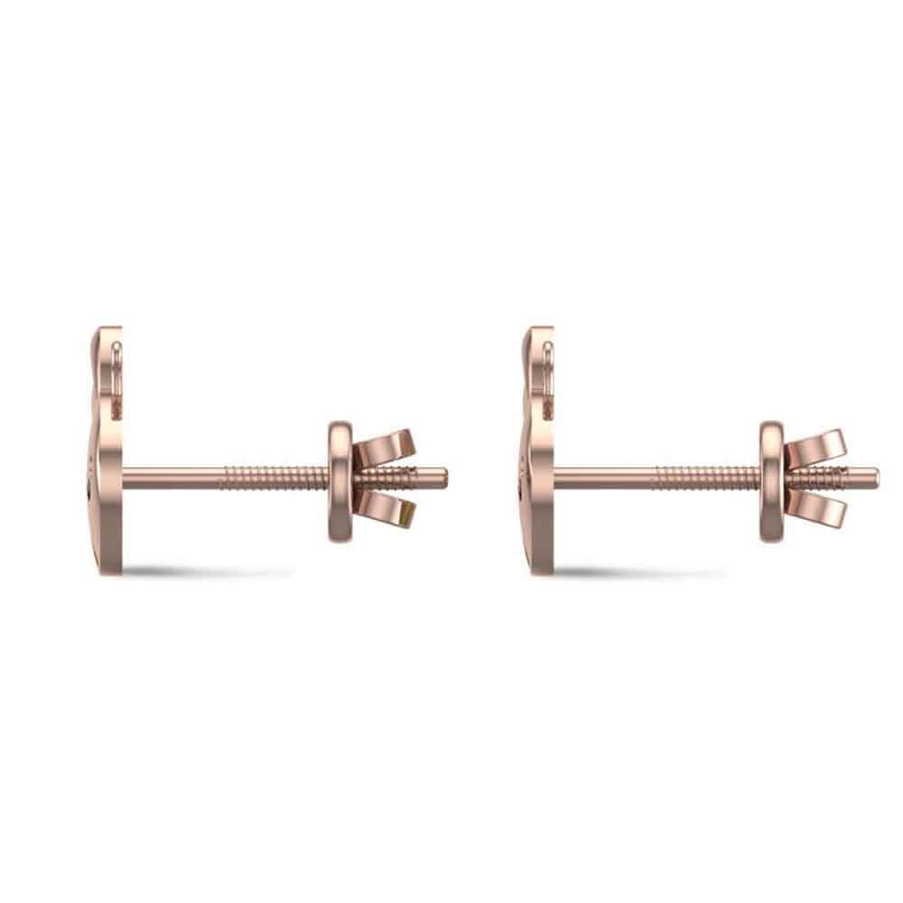 Honey Bee 18k Yellow Gold Stud Earrings for Kids and Teen Girls