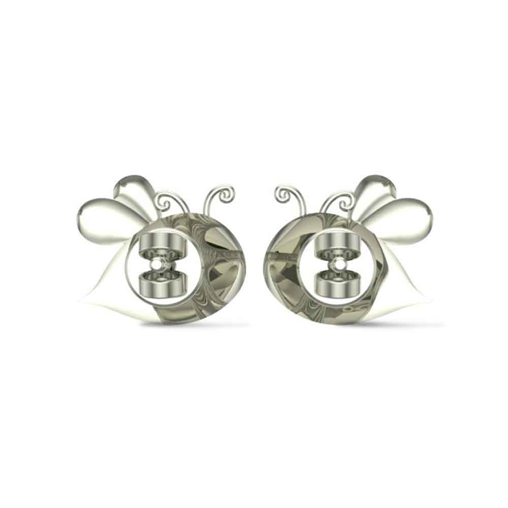 Honey Bee 18k Yellow Gold Stud Earrings for Kids and Teen Girls
