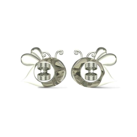 Honey Bee 18k Yellow Gold Stud Earrings for Kids and Teen Girls