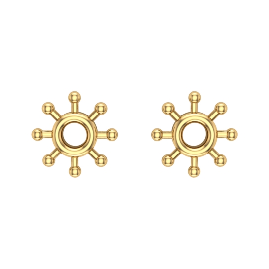 Kaitali Gold Stud Earrings Design for daily use 