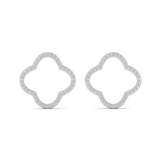 Lumière Clover Diamond Stud Earrings
