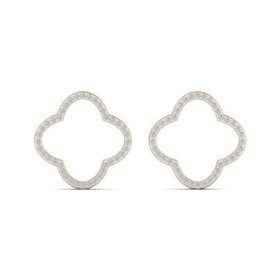 Lumière Clover Diamond Stud Earrings