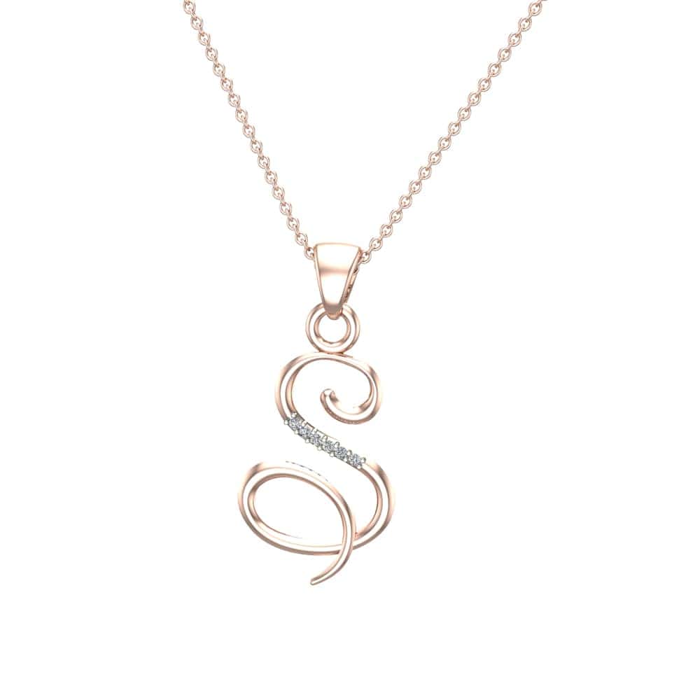 Alba Initial Diamond Pendant