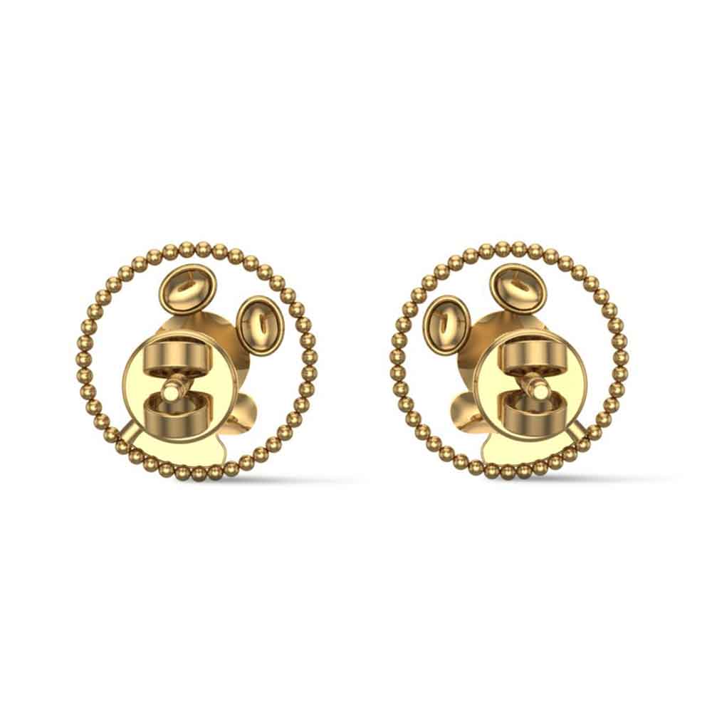 14k Mickey White Gold Kid Earrings