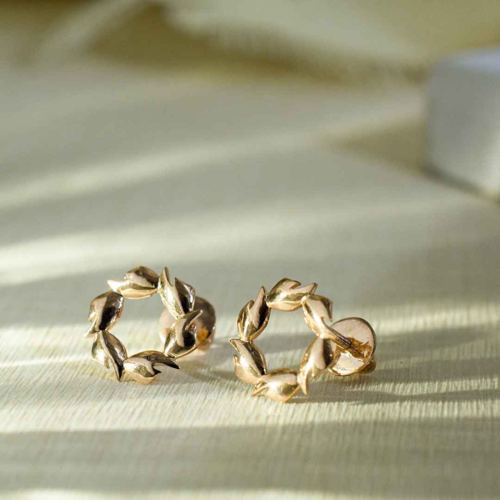 Miley Gold Earrings Design for daily use 