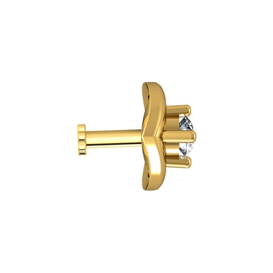 Novalee Yellow Gold Diamond Nosepin Screw