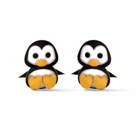 18k Penguin Rose Gold Kid Earrings