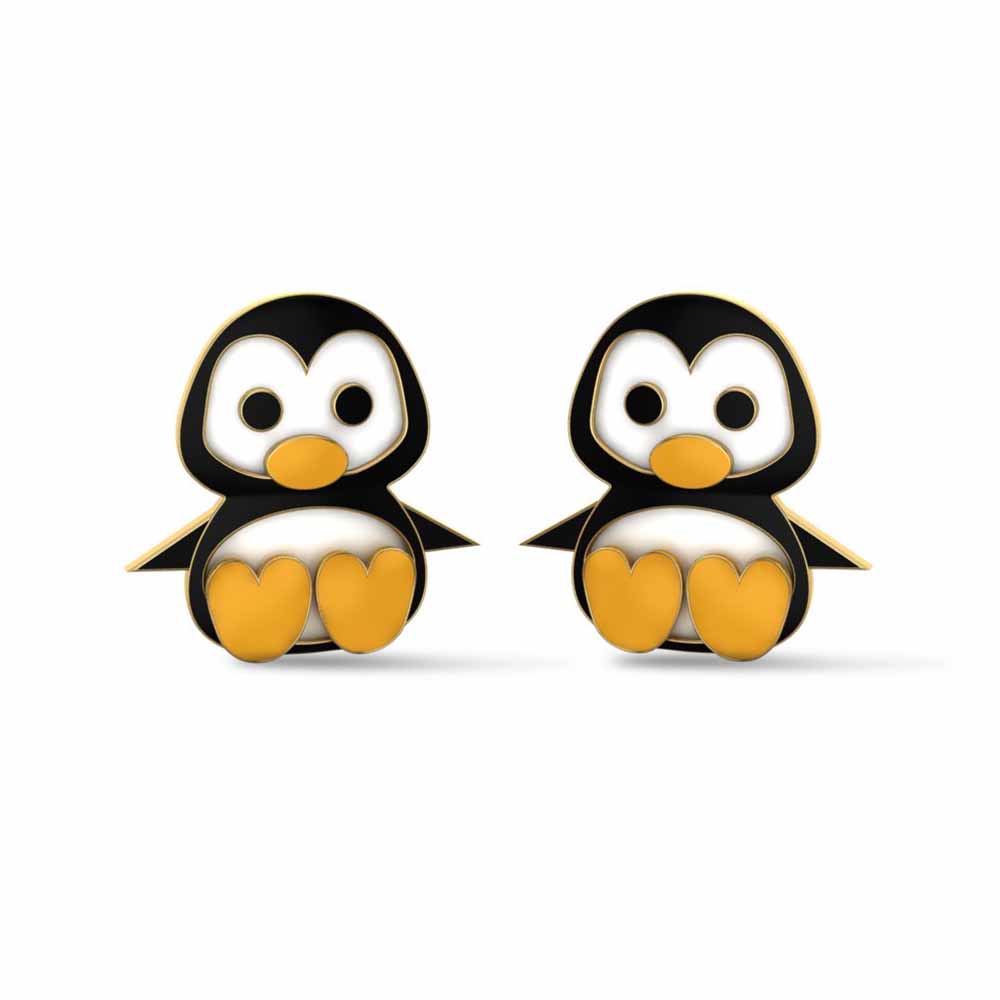 18k Penguin Rose Gold Kid Earrings