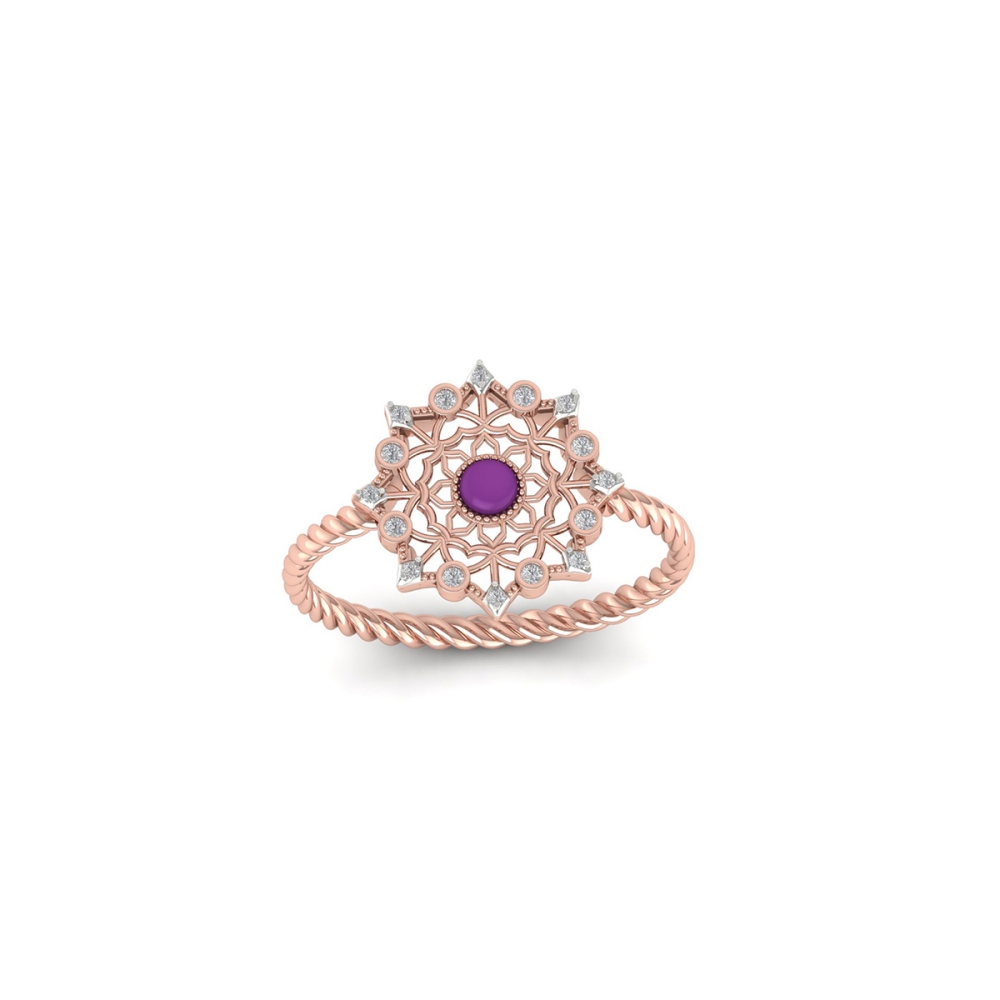 Purple Aura Mandala Ring