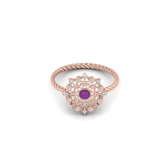 Purple Aura Mandala Ring