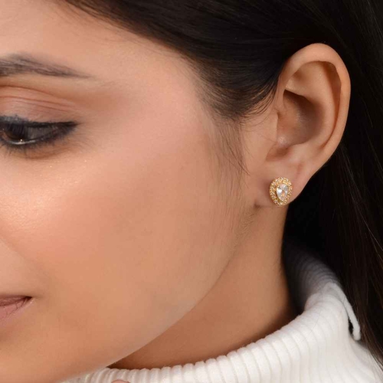 Quincy Gold Stud Earring