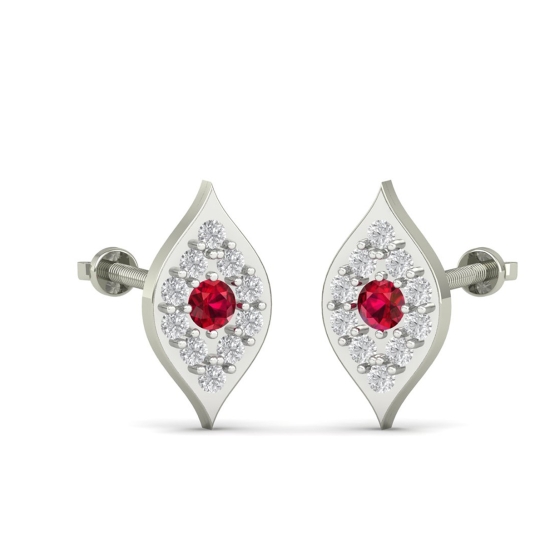 Ruby Bloom Leaf earring