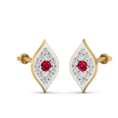 Ruby Bloom Leaf earring