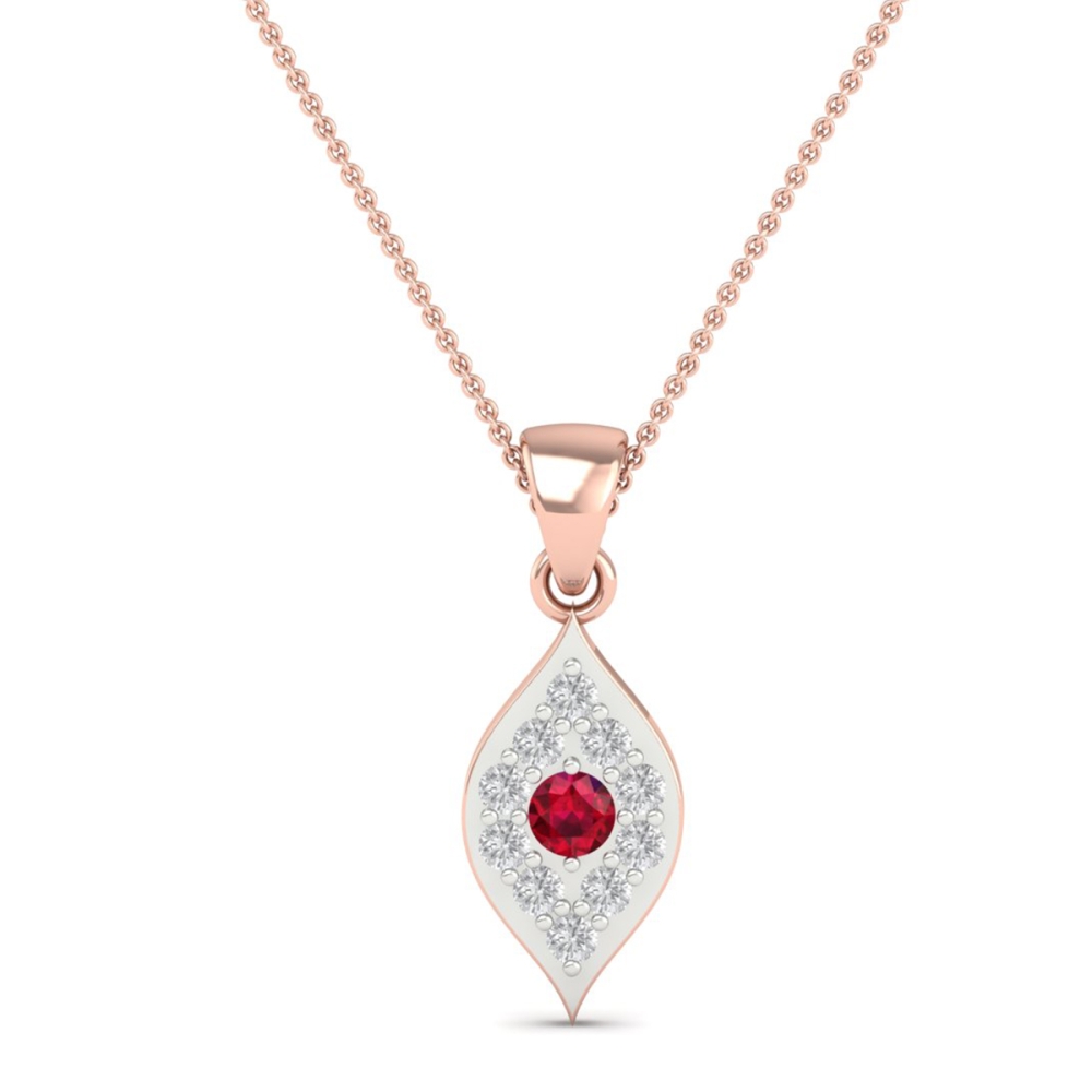 Ruby Bloom Leaf pendant