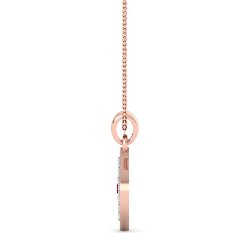 Ruby Bloom Leaf pendant