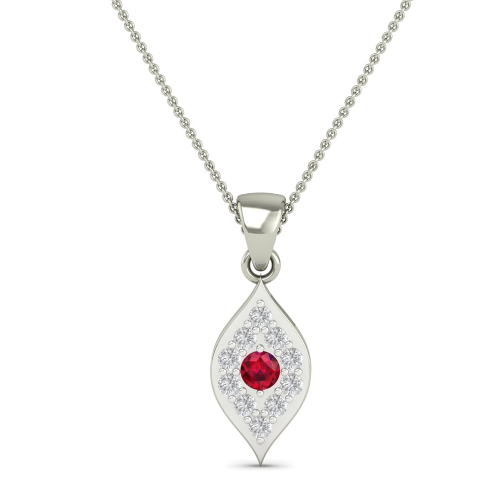 Ruby Bloom Leaf pendant