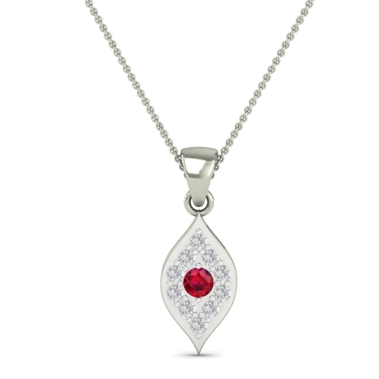 Ruby Bloom Leaf pendant