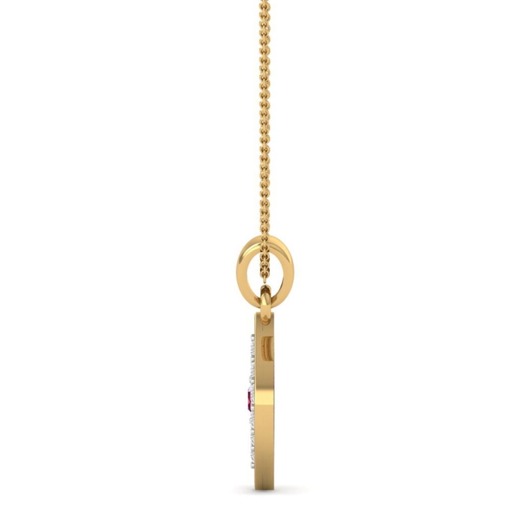 Ruby Bloom Leaf pendant