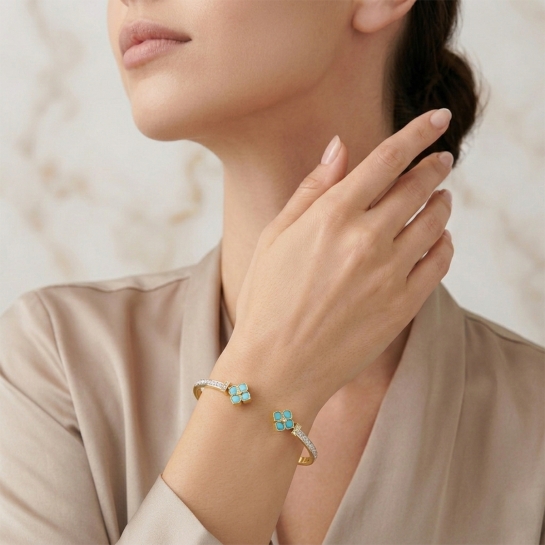 Sky Blossom Open Bangle
