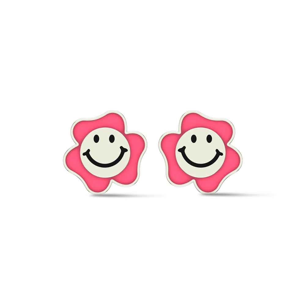 Smile 18k Yellow Gold Stud Earrings for kids and Teen girls