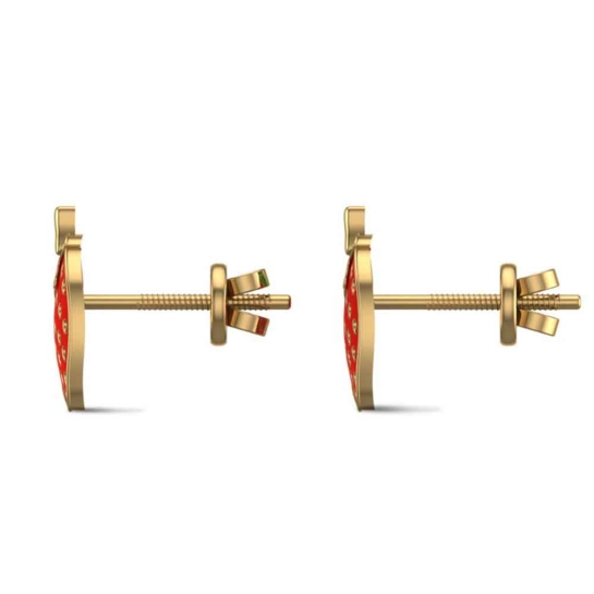 Strawberry Rose Gold Stud Earrings for Kids and Teen Girls