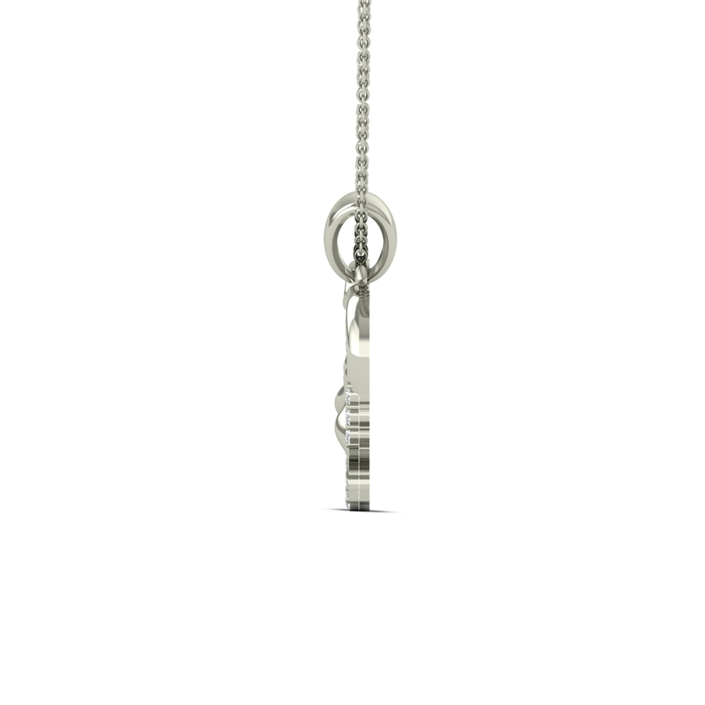 Twin Lovebirds Diamond Heart Pendant